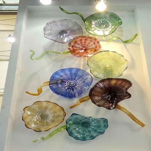 Modern Art Hanging Blown Glass Plate Wall Decoration Bulk Decorative Clear Glass Plates