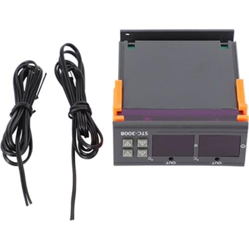 Stc-3008 110-220V Dual Digital Thermostat Temperature Controller For Incubator Thermostat Hygrometer Dehumidifier Humidistat