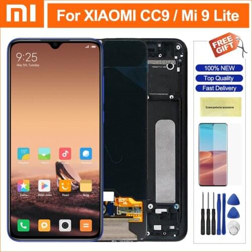 Super AMOLED Lcd For Xiaomi Mi9 Lite LCD Display Touch Screen Digitizer With Frame Assembly For Xiaomi MiCC9 Mi CC9 Screens
