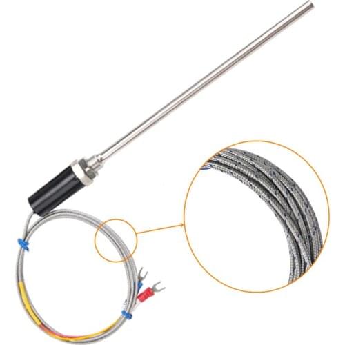 Thermocouple Tube Rod Type K Temperature Thermostat Sensor 1m 2m Shielded Wire Thermal Detector Probe