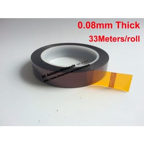 0.08mm thick 30mm*33M Length, High Temperature Resist Poly imide tape fit for Insulate, Electrical