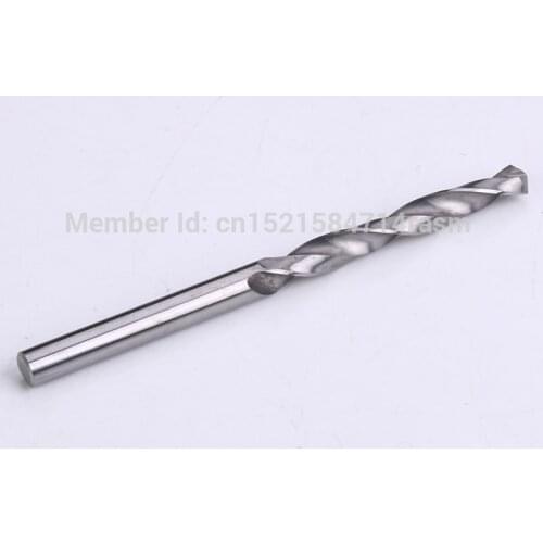 KLOT 5pcs Solid Carbide Twist Drill Bit 5.1 5.2 5.3 5.4 5.5mm 2-Flute Extended Length 100mm K10