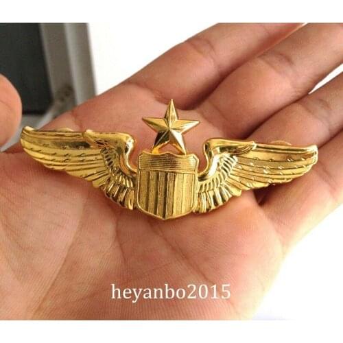 USAF U.S. AIR FORCE SENIOR PILOT METAL WING LAPEL/HAT PIN BADGE INSIGNIA