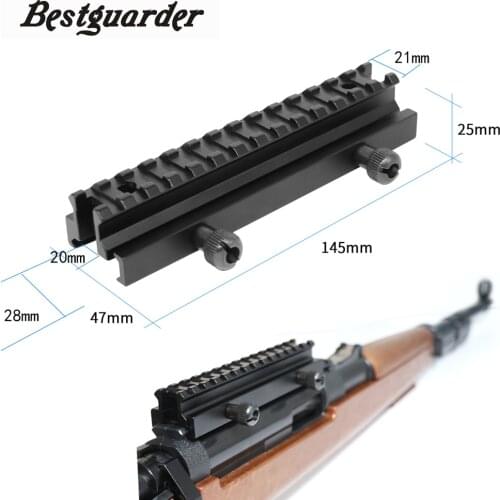 Rifle Bipod 14 Slots Weaver Picatinny Rail Mount Riser Base caza accesorios Gun Adapter Dovetail Hunting Scope Tactical Grip hot