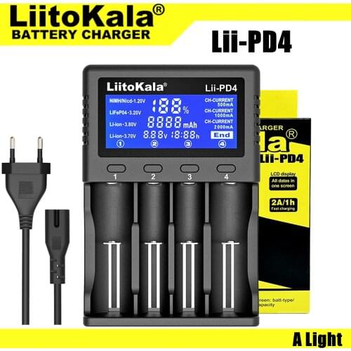 LiitoKala Lii-PD4 18650 26650 1.2V 3.7V 3.2V Lithium-ion NiMH Battery Smart Charger