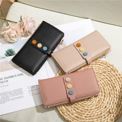 Ladies wallet small fresh multifunctional zipper buckle long wallet wallet
