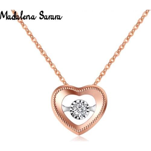 MADALENA SARARA South Africa Diamond 0.03cts Heart Style 18k Rose Gold Women Chain Necklace