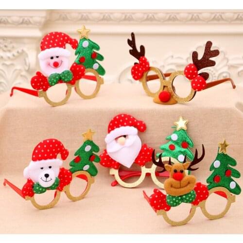 1PCS Christmas Glasses Santa Claus Deer Snowman Glasses For Children Frame New Year Gifts Christmas Ornaments Decorations