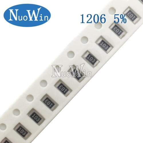 100pcs 1206 SMD Chip Resistor 1/4W 5% 100M 200M 500M 1G ohm Chip Fixed Resistor