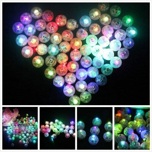 100 Pcs / Lot Multi-color Round Ball Led Balloon Lights Mini Flash, Applied To Birthday Party Wedding Christmas Car Decoration