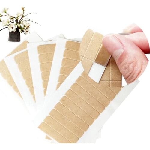 12pcs/sheet 0.8*4CM 60tabs SUPER HAIR TAPE Adhesive Double Side Tapes For Tape Hair Extensions ATTACHING