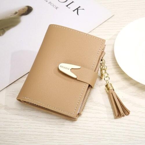 2020 Fashion Womens Wallets Tassel Short Wallet For Woman Zipper Mini Coin Purse Ladies Small Wallet Female Leather Card Holder