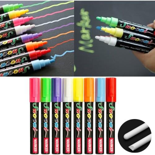 8 PCS Liquid Chalk Marker Pens Erasable Highlighters LED Writing Board Window Fluorescent Marker Neon Pen Graffiti Supplies