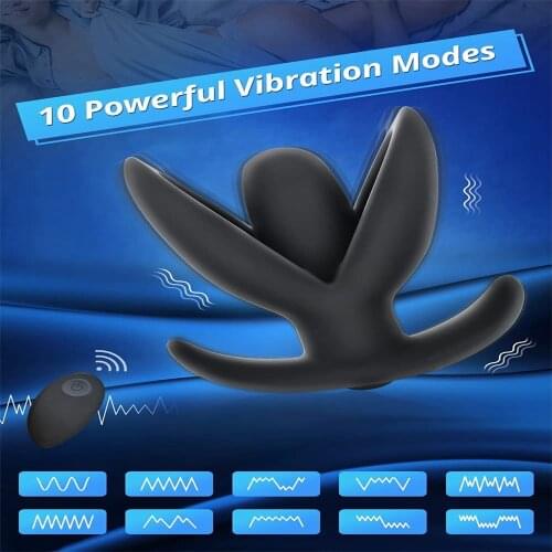 Vibrating Anal Plug with 10 Powerful Vibration Modes,Remote Control,Rechargeable Anal Vibrator Dilator for Men Women