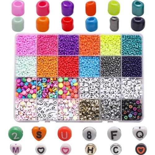 8/0 Seed Beads Set For Jewelry Making Bulk Letter Beads For Bracelets Necklace Jewelry Findings DIY Crafts Charms Accessories
