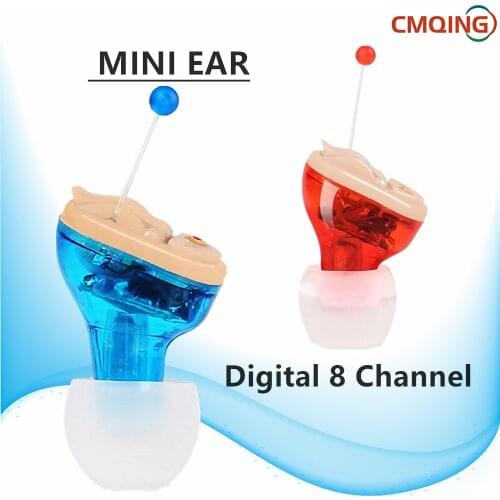 Digital 8 Channel Hearing Aid Invisible Ear Sound Amplifier Tone Volume Adjustable In The Ear Mini CIC Hearing Aids For Deafness