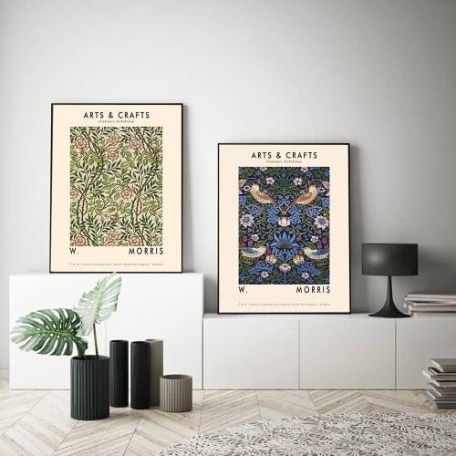 Arts & Crafts Floral Posters and Prints Wall Art Canvas Painting Abstract Green Plant Nordic Pictures Modern Interior Home Decor