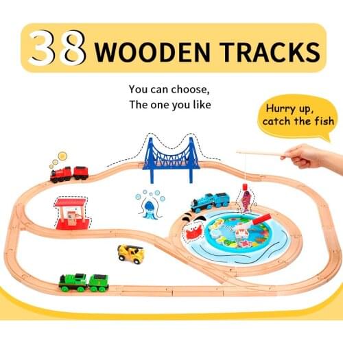 Wooden Train Track Brio Wood Train Railway Parts Compatible with T-homas Biro All Brands Train Toys Racing Tracks Set Toys