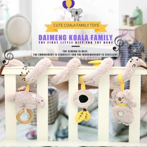 Baby Music Bed Infant Cribs Hanging Toy Newborn Stroller Spiral Bell Decoration with Mirror