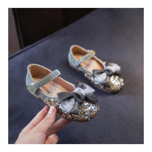 Kids Shoes Girls Wedding Dress Shoes Children Princess Bowtie Dance Shoes For Girls Casual Shoes Flat Sandals