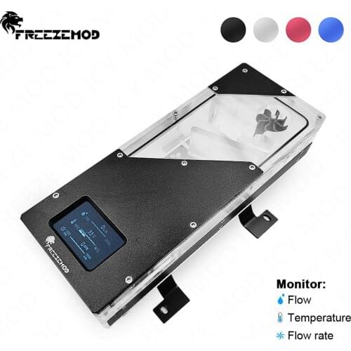 FREEZEMOD Intelligent Water Tank LCD Flowmeter Reservoir RPM Flow Speed Temperature Electrical Detection Monitoring MOD 5V/12V