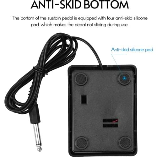 6.35mm Interface Compact Sustain Pedal Universal Single Pedal for Musical Instruments Portable Roll Up Piano Electronic Keyboard