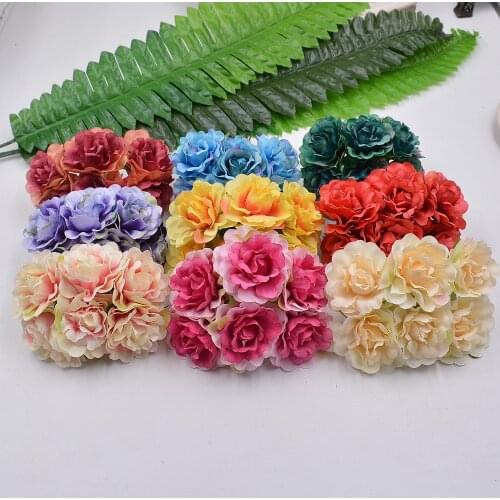 6 Pcs/lot Artificial Flowers Peony Bouquet for Wedding Decoration Fake Flowers Home Decor Silk Cheap Flower