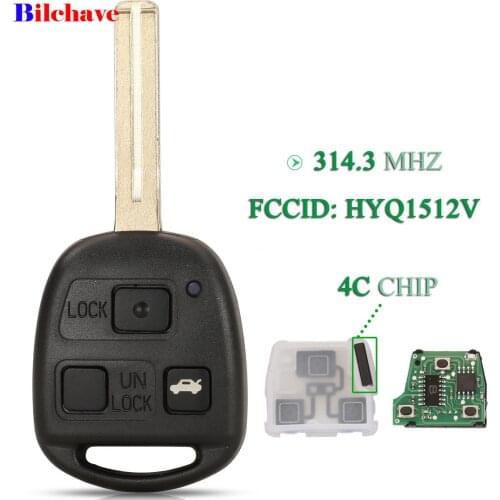 Bilchave 3 Buttons 315Mhz 4C Chip HYQ1512V Smart Remote Car Key Fob For Toyota Lexus IS300 GS300 GS430 1998-2005 Toy48 Blade