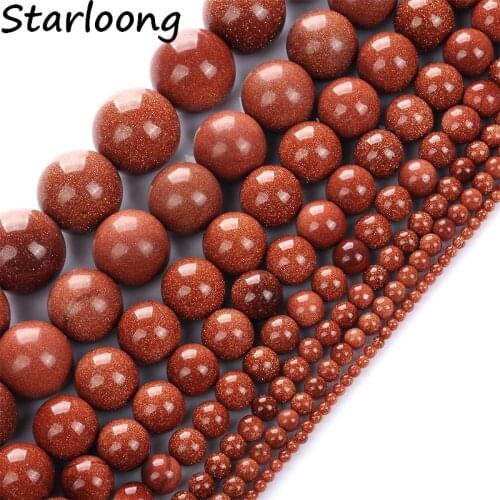 2-14mm Round Loose Natural Gold Sandstone Strand Spacer Beads Pick Size 15" Diy Bracelet Necklace For Jewelry Making