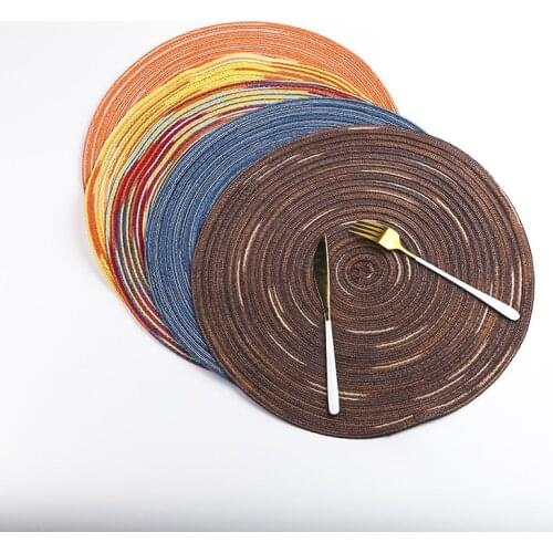 18/30/38cm Round Cotton Woven Nordic Non-slip Kitchen Placemat Coaster Insulation Pad Dish Coffee Cup Table Mat Home Decor 51009