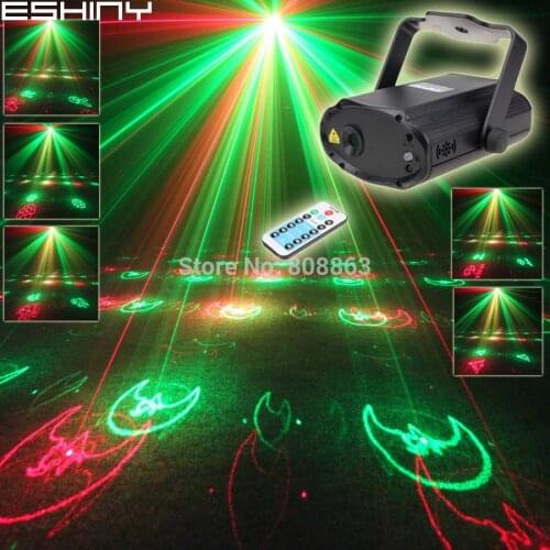 ESHINY Remote R&G Laser 12 Christmas Pattern Projector Dance Disco Bar Wedding Family Party Xmas Stage Lights DJ light N8HX12