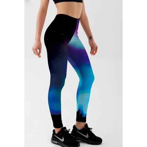 Galaxy Blue Star Mysterious Sportswear Womens Fitness Workout Fashion Leggings Gradient Digital Printed Push Up Elastic Legging