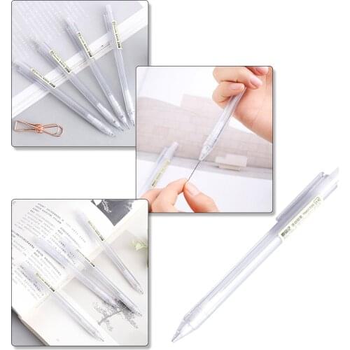 0.5 Mechanical Pencil Frosted Transparent Hexagonal Penholder Student Mechanical Pencil Erasable Student Writing Stationery