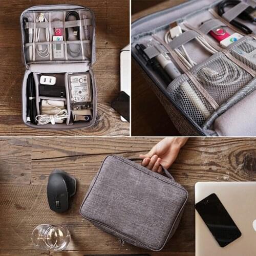 Multi-function Travel Digital Storage Bag Mobile Power Headset U Disk Data Cable Storage Bag Cable Bag USB Gadget Organizer