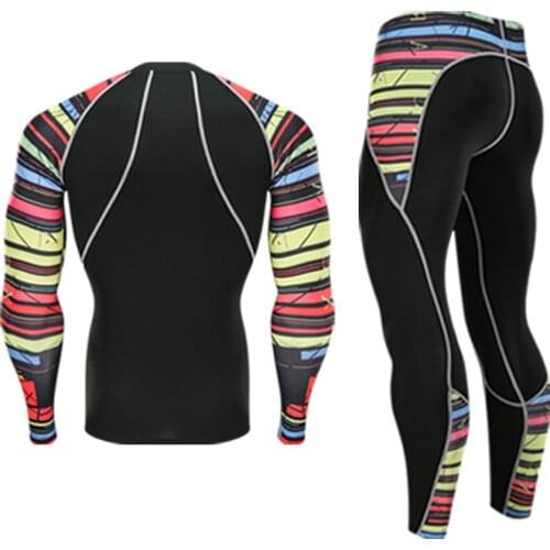 Man running clothing gym t shirt rashgarda mma long sleeves tights tactical trousers compression leggings Cycling tracksuit