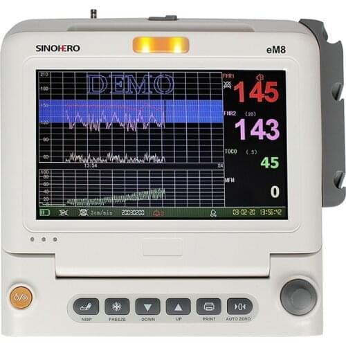 N Sinohero eM8 10" TFT With Full Touch Option Fetal/Maternal Monitor MHR SP02 NIBP Twin Fuction Fetal Heart Rate Fetal Movement