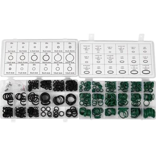495PCS 36 Sizes O-ring Kit Black&Green Metric O ring Seals Rubber O ring Gaskets oil resistance 270pcs + 225pcs