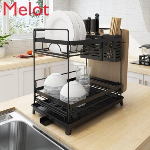 Stainless steel Paint Sink Drain RackKitchen Shelf Plate Bowl Chopsticks Sorage Rack Pantry Organizer Kitchen Dish Drying Rack
