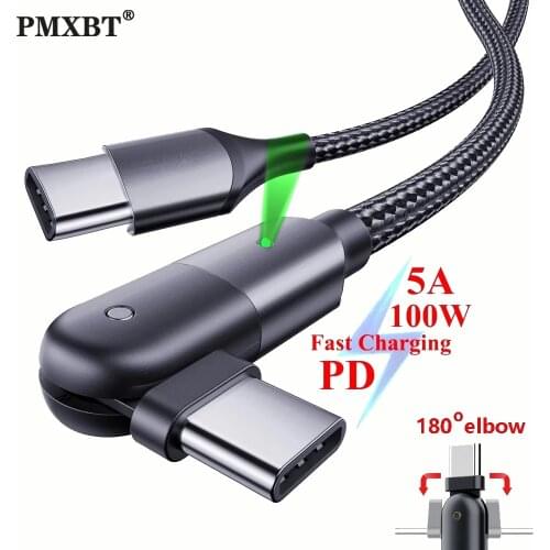 PD 60W/100W USB C To USB Type C Cable For Xiaomi Redmi Note 8 Pro Quick Charge 4.0 Fast Charging For MacBook Pro Data Cable Cord