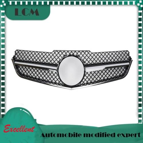 Front Bumper Racing Mesh Grille For Mercedes For Benz E-class Coupe W207 SL C207 E260 E300 E350 2009-2013 with Emblem