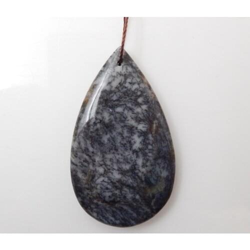 Natural Arborization Opal Water Drop Pendant Bead 48x28x7mm 13g Semiprecious Stone Fashion Pendant Fine Jewelry Accessory