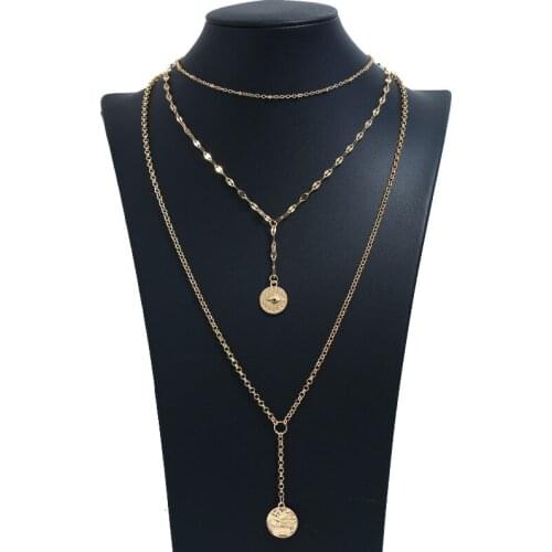 Simple Temperament Fashion Layered Necklace 2020 Gold Color Devils Eye Silver Color Pendant Necklace For Women