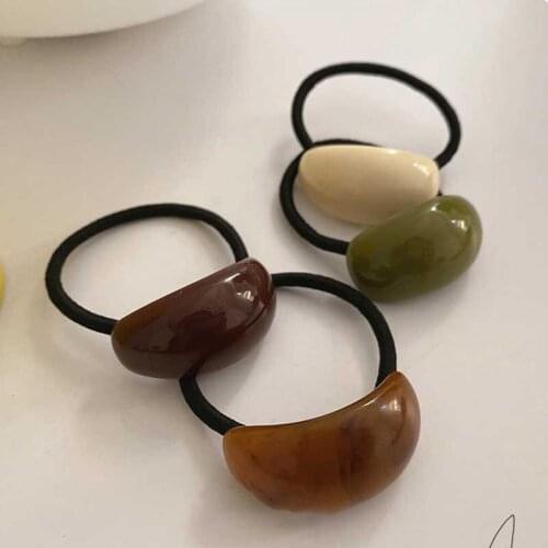 Women Girls Acrylic Elastic Hair Bands Ponytail Holder Rings Vintage Rubber Bands Scrunchie Gum Hair Accessories