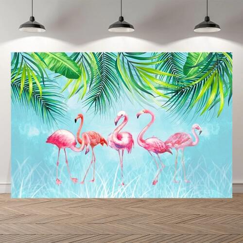 SeekPro Happy Birthday party Banner baby shower flamingo summer vacation Studio Photo Bacdrop Photography Backgrounds Wall Paper
