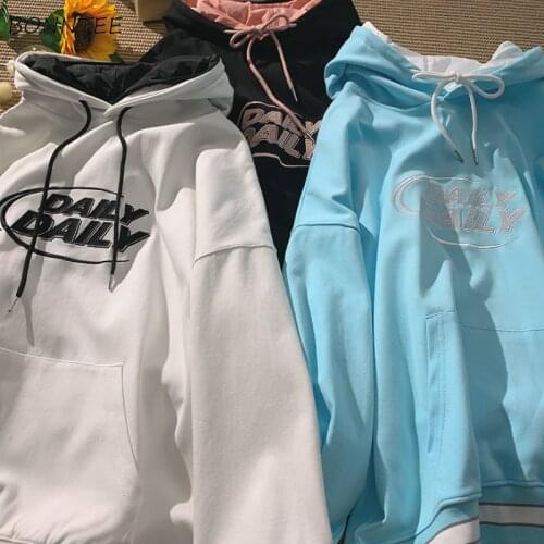 Hoodies Womens Spring Simple Vintage Female Design Chic Ins Couple All-match Fit Cozy Fashion Ulzzang Daily Letter New Casual