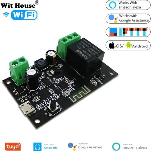 Tuya 12V Smart WiFi Switch Wireless Relay Module Single-way Inching/Self-Locking Timing Remote Switch APP Remote Control 5V/7-32