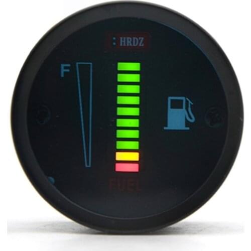2" 52mm Universal Motor Motorcycle Fuel Meter Digital 12V System Ratio Gauge LED Light Display Car Level Gauge
