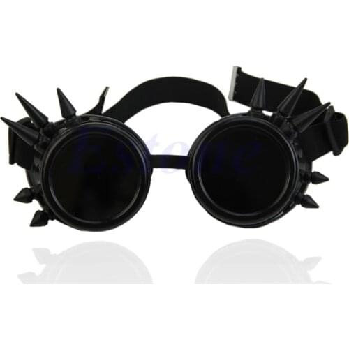 Vintage Victorian Gothic Cosplay Rivet Steampunk Goggles Glasses Welding Punk