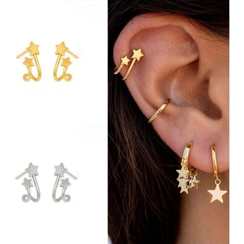 Star Stud Earrings 925 Sterling Silver Earrings for Women Minimalist Exquisited Fashion Jewelry