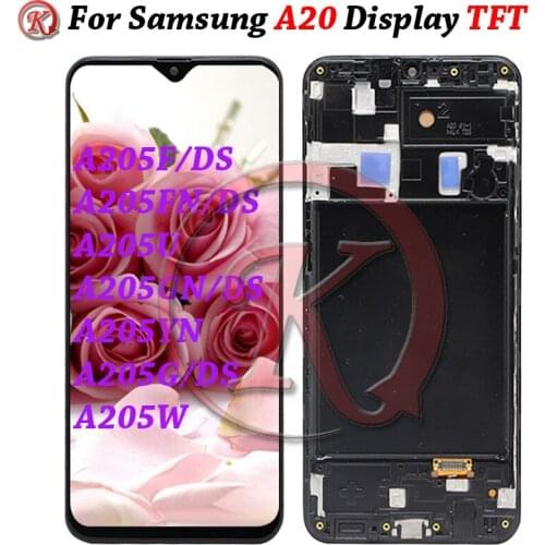 For Samsung Galaxy A20 A205 A205F LCD Display Touch Screen Digitizer Replacement For Samsung A20 A205 A205F Display Screen TFT
